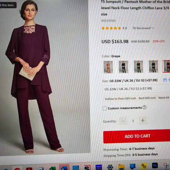 3 piece TS Jumpsuit / Pantsuit Size 22 - Picture 2 of 12